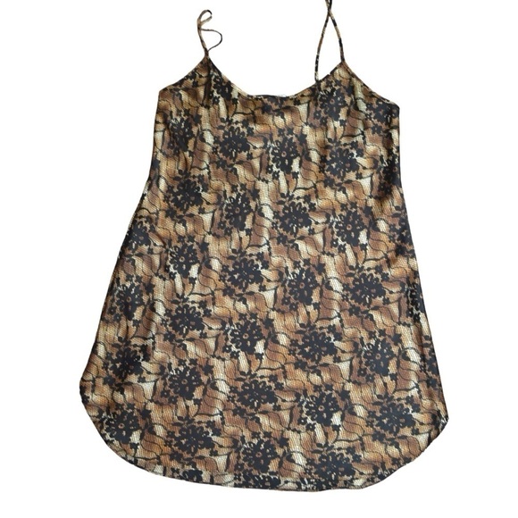 Secret Treasures Black & Gold/Tan Chemise Slip Dress, Medium - Picture 7 of 7